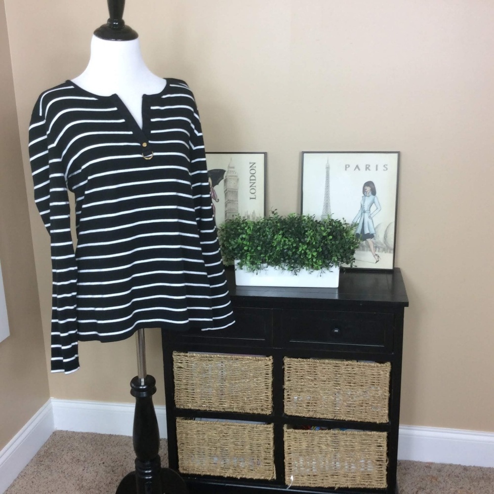 Ralph Lauren black and white striped t-shirt